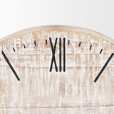 Raja Matte Black Metal w/ Wood Table Clock by Mercana at Eve Furniture