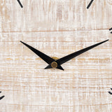 Raja Matte Black Metal w/ Wood Table Clock by Mercana at Eve Furniture