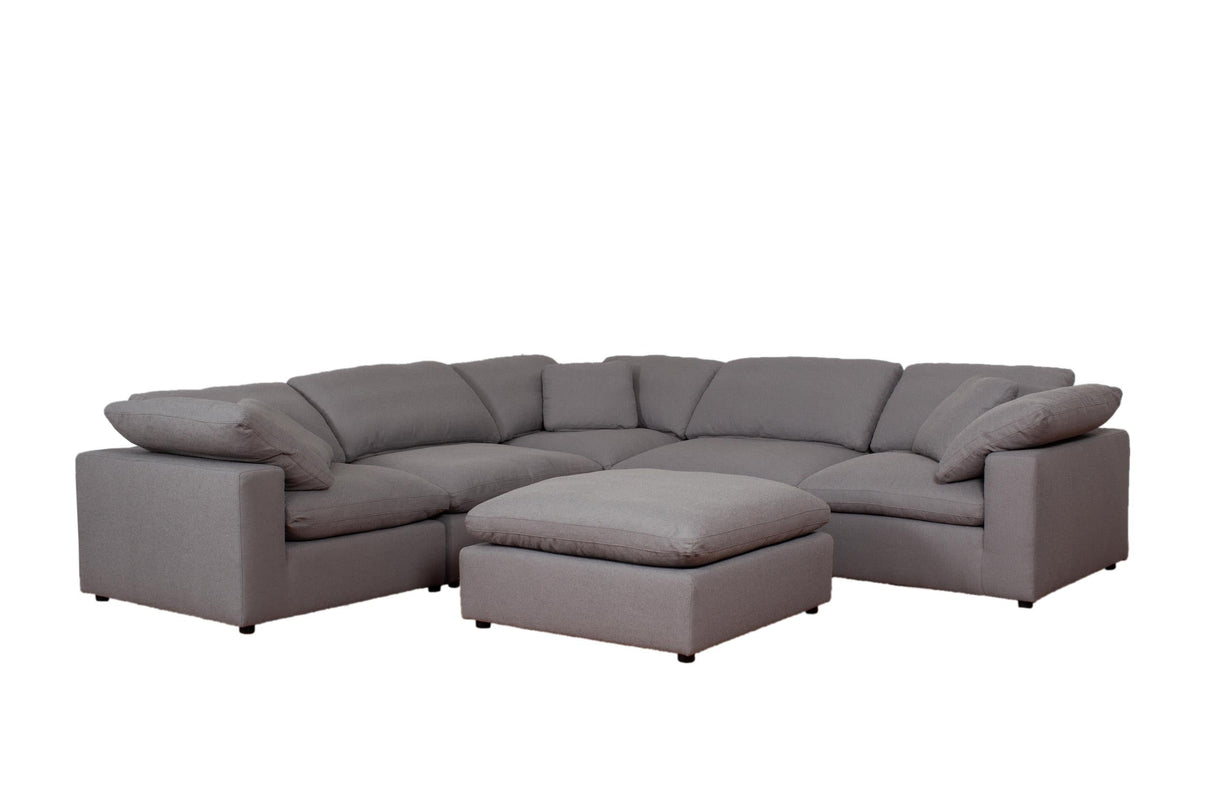 Raleigh 6-piece Boucle Upholstered Sectional Sofa Grey