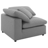 Raleigh Gray Boucle Upholstered Corner Chair by Coaster at Eve Furniture