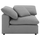 Raleigh Gray Boucle Upholstered Corner Chair by Coaster at Eve Furniture
