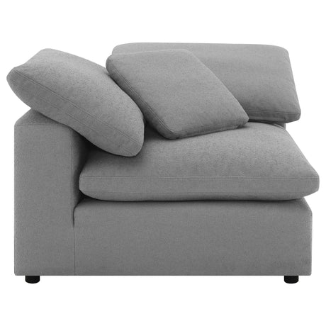 Raleigh Gray Boucle Upholstered Corner Chair by Coaster at Eve Furniture