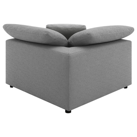Raleigh Gray Boucle Upholstered Corner Chair by Coaster at Eve Furniture