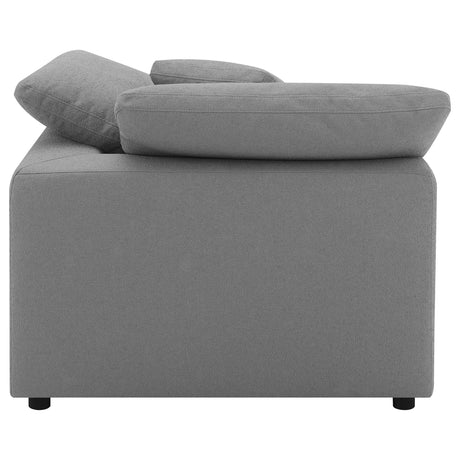 Raleigh Gray Boucle Upholstered Corner Chair by Coaster at Eve Furniture