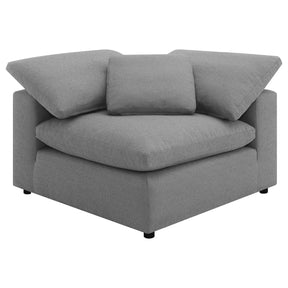 Raleigh Gray Boucle Upholstered Corner Chair by Coaster at Eve Furniture