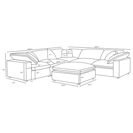 Raleigh Grey 6-piece Boucle Upholstered Modular Sectional by Coaster at Eve Furniture