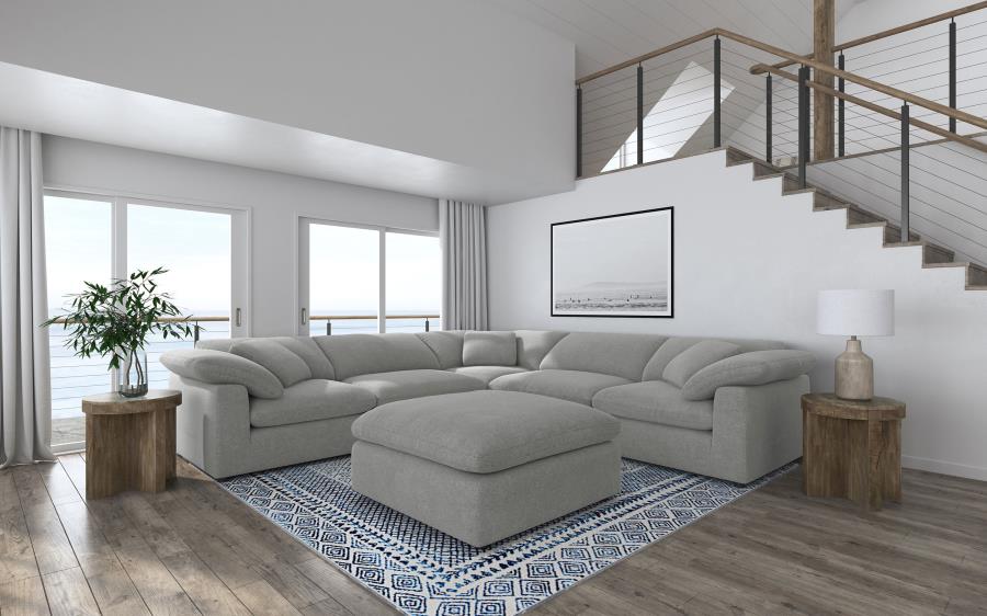 Raleigh Grey 6-piece Boucle Upholstered Modular Sectional by Coaster at Eve Furniture