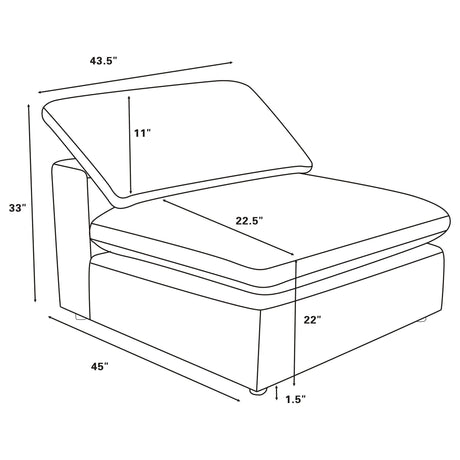 Raleigh Grey Boucle Upholstered Armless Chair by Coaster at Eve Furniture