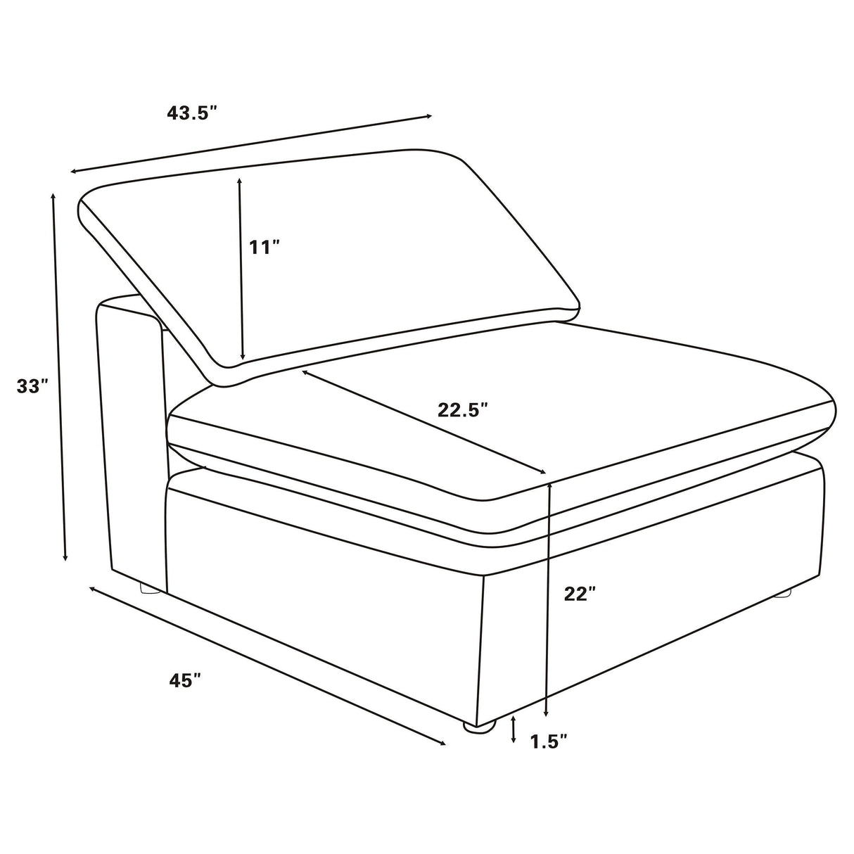 Raleigh Ivory Boucle Upholstered Armless Chair by Coaster at Eve Furniture