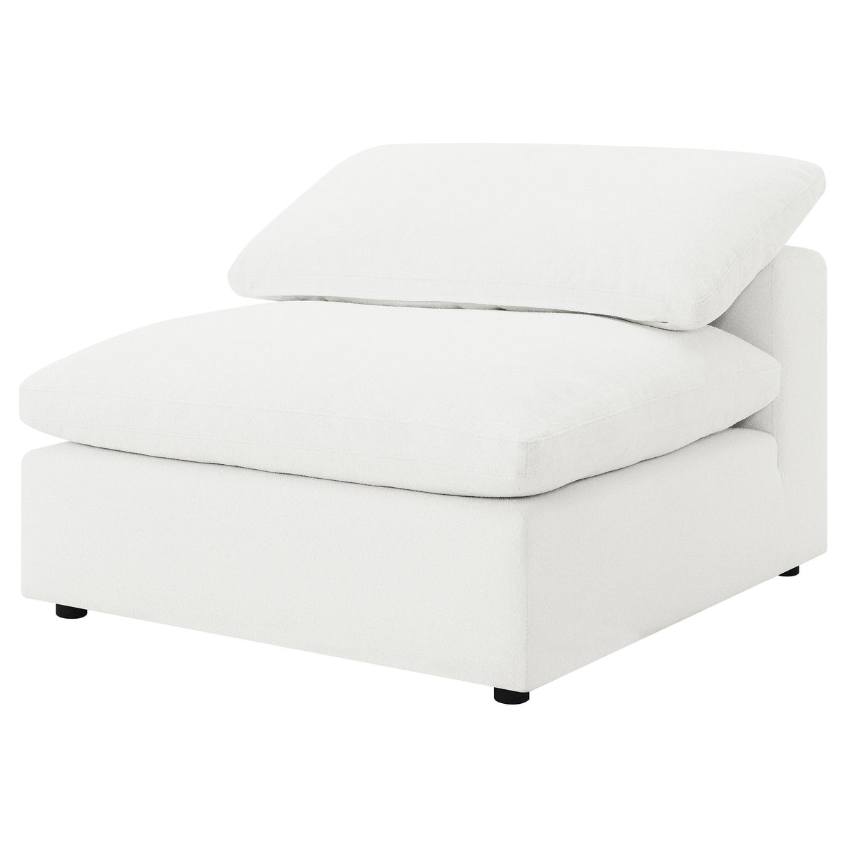 Raleigh Ivory Boucle Upholstered Armless Chair by Coaster at Eve Furniture