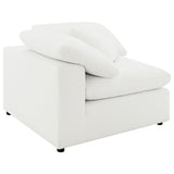 Raleigh Ivory Boucle Upholstered Corner Chair by Coaster at Eve Furniture