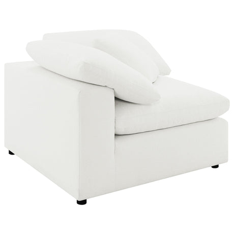 Raleigh Ivory Boucle Upholstered Corner Chair by Coaster at Eve Furniture