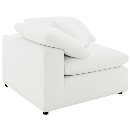 Raleigh Ivory Boucle Upholstered Corner Chair by Coaster at Eve Furniture