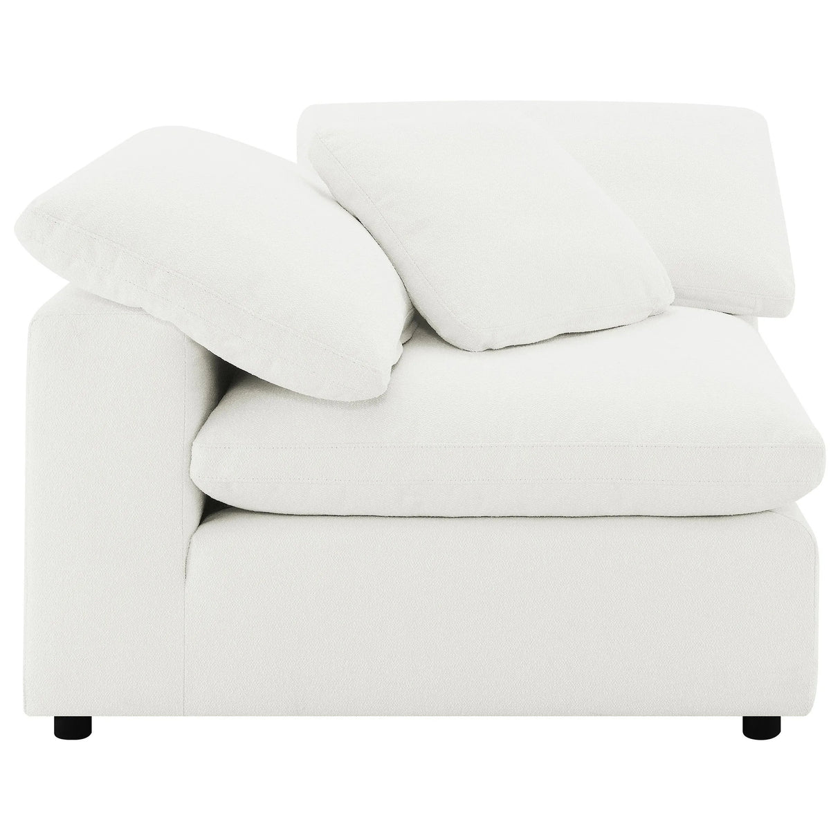 Raleigh Ivory Boucle Upholstered Corner Chair by Coaster at Eve Furniture