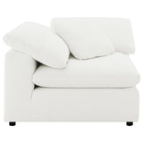 Raleigh Ivory Boucle Upholstered Corner Chair by Coaster at Eve Furniture