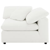 Raleigh Ivory Boucle Upholstered Corner Chair by Coaster at Eve Furniture