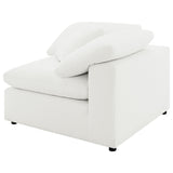 Raleigh Ivory Boucle Upholstered Corner Chair by Coaster at Eve Furniture