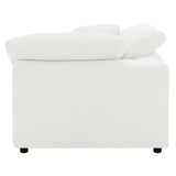 Raleigh Ivory Boucle Upholstered Corner Chair by Coaster at Eve Furniture