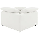 Raleigh Ivory Boucle Upholstered Corner Chair by Coaster at Eve Furniture