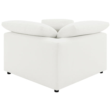 Raleigh Ivory Boucle Upholstered Corner Chair by Coaster at Eve Furniture