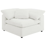 Raleigh Ivory Boucle Upholstered Corner Chair by Coaster at Eve Furniture