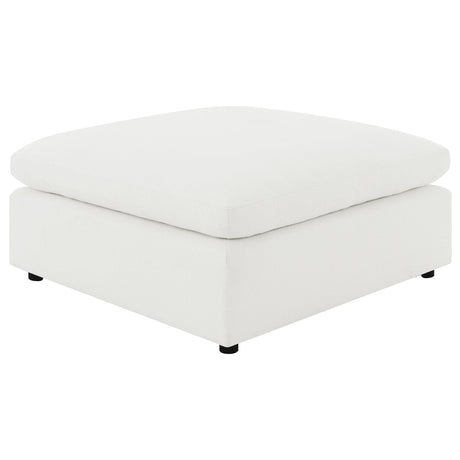 Raleigh Ivory Boucle Upholstered Ottoman by Coaster at Eve Furniture