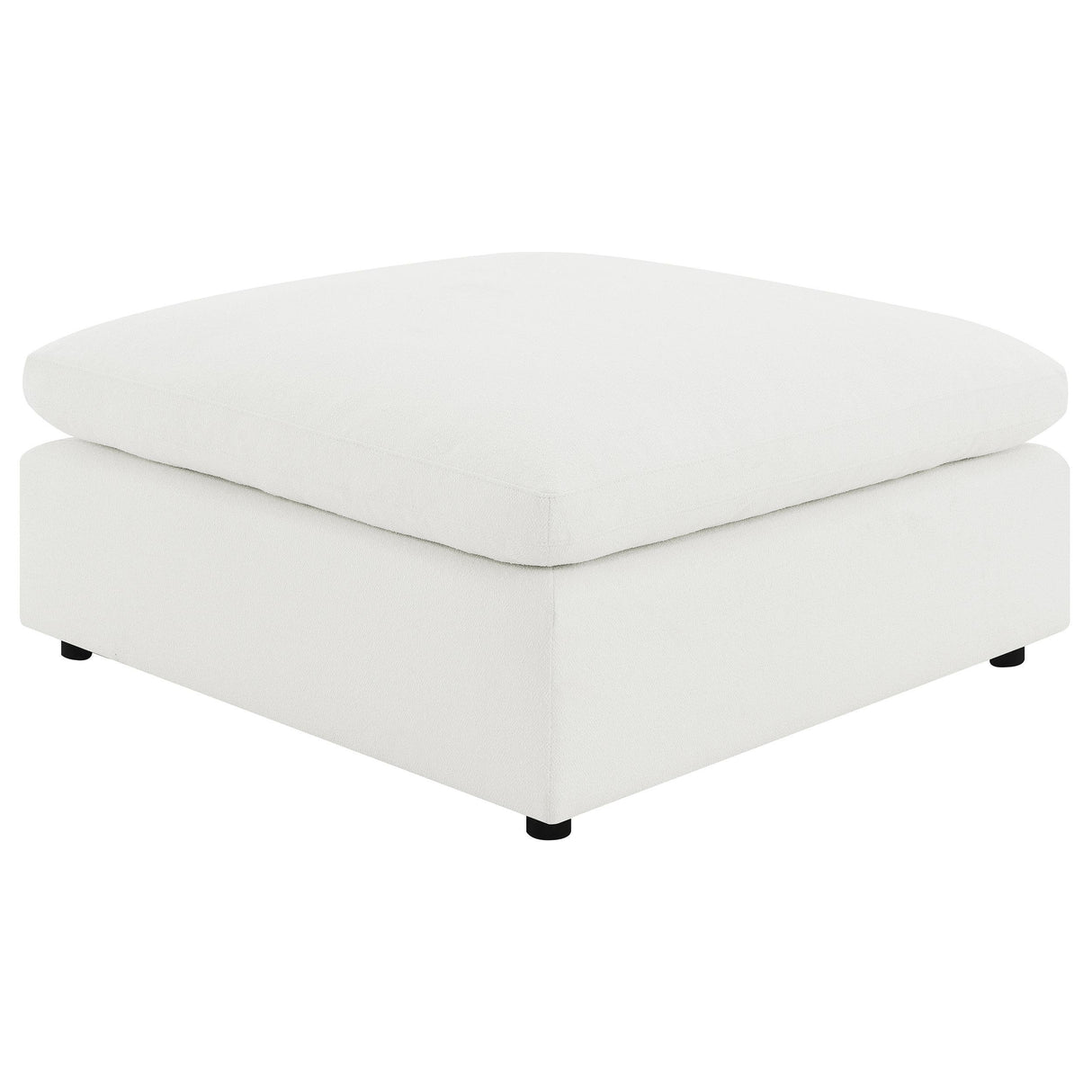 Raleigh Ivory Boucle Upholstered Ottoman by Coaster at Eve Furniture