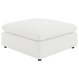 Raleigh Ivory Boucle Upholstered Ottoman by Coaster at Eve Furniture