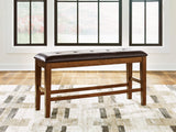Ralene Medium Brown Counter Height Dining Bench by ASHLEY FURNITURE at Eve Furniture