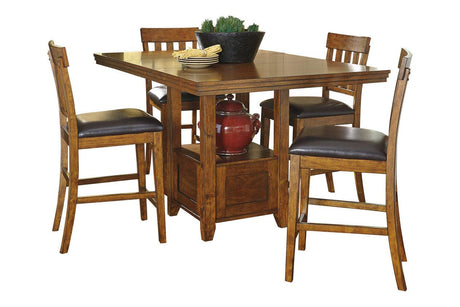 Ralene Medium Brown Counter Height Dining Extension Table by Ashley at Eve Furniture