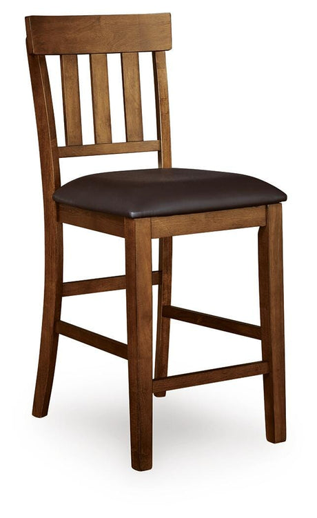 Ralene Medium Brown Counter Hight Dining Table and 6 Barstools by Ashley at Eve Furniture