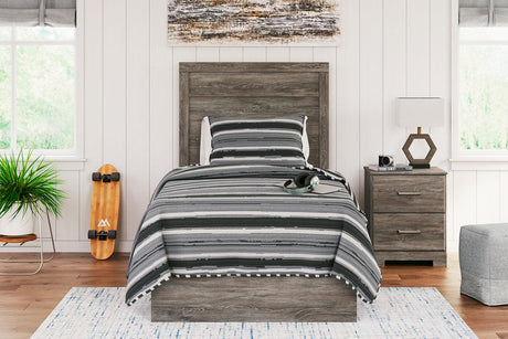 Ralinksi Gray Twin Panel Bed by Ashley at Eve Furniture