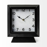 Ralph I Black Metal Square Table Clock by Mercana at Eve Furniture
