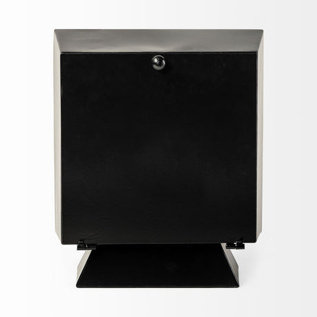 Ralph I Black Metal Square Table Clock by Mercana at Eve Furniture
