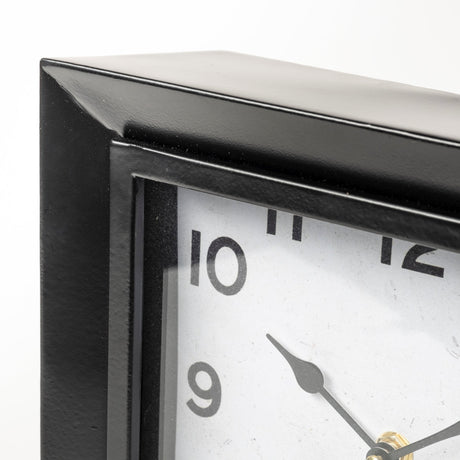 Ralph I Black Metal Square Table Clock by Mercana at Eve Furniture