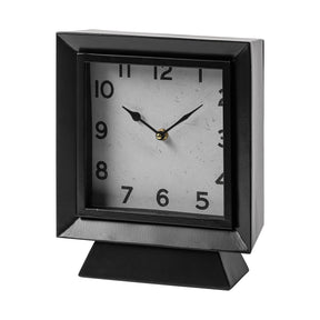 Ralph I Black Metal Square Table Clock by Mercana at Eve Furniture