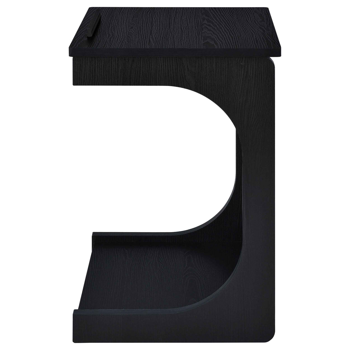 Ralston Black C-Shaped Lift-Top Sofa Side Table With Casters by Coaster at Eve Furniture