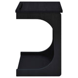 Ralston Black C-Shaped Lift-Top Sofa Side Table With Casters by Coaster at Eve Furniture