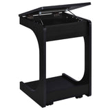 Ralston Black C-Shaped Lift-Top Sofa Side Table With Casters by Coaster at Eve Furniture
