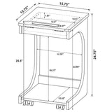 Ralston Black C-Shaped Lift-Top Sofa Side Table With Casters by Coaster at Eve Furniture