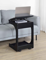 Ralston Black C-Shaped Lift-Top Sofa Side Table With Casters by Coaster at Eve Furniture