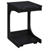 Ralston Black C-Shaped Lift-Top Sofa Side Table With Casters by Coaster at Eve Furniture