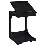 Ralston Black C-Shaped Lift-Top Sofa Side Table With Casters by Coaster at Eve Furniture