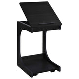 Ralston Black C-Shaped Lift-Top Sofa Side Table With Casters by Coaster at Eve Furniture