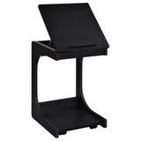 Ralston Black C-Shaped Lift-Top Sofa Side Table With Casters by Coaster at Eve Furniture