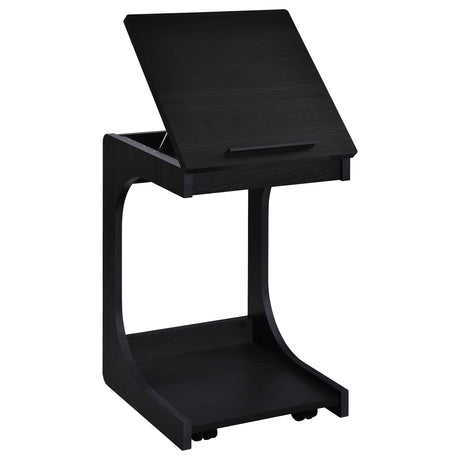 Ralston Black C-Shaped Lift-Top Sofa Side Table With Casters by Coaster at Eve Furniture