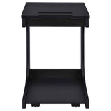 Ralston Black C-Shaped Lift-Top Sofa Side Table With Casters by Coaster at Eve Furniture