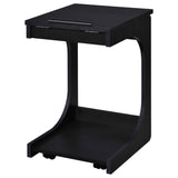 Ralston Black C-Shaped Lift-Top Sofa Side Table With Casters by Coaster at Eve Furniture