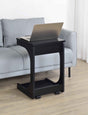 Ralston Black C-Shaped Lift-Top Sofa Side Table With Casters by Coaster at Eve Furniture