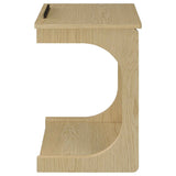 Ralston Light Oak C-Shaped Lift-Top Sofa Side Table With Casters by Coaster at Eve Furniture